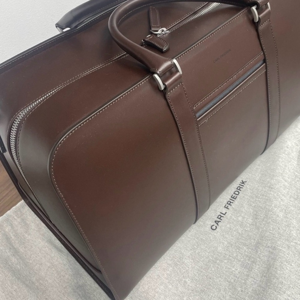 Carl Friedrik Brown Leather Weekender Bag